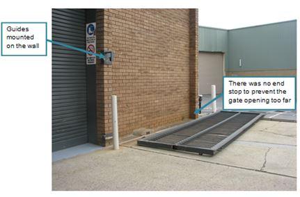 Worker crushed by falling gate