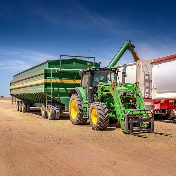Image of tractor and container